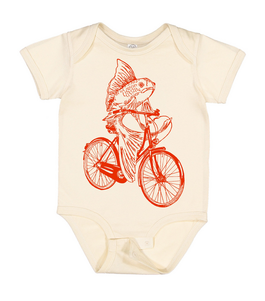 Fish on a Bicycle Infant Bodysuit