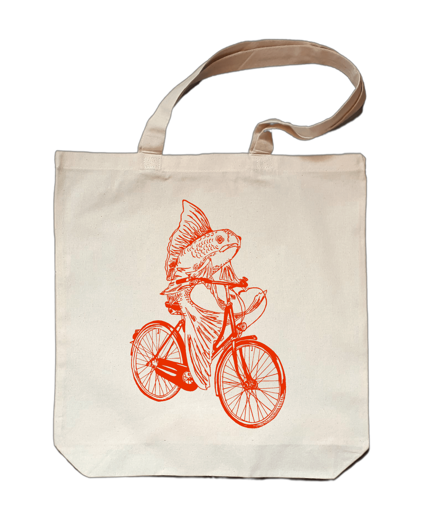 Fish on a Bicycle Small Cotton Tote