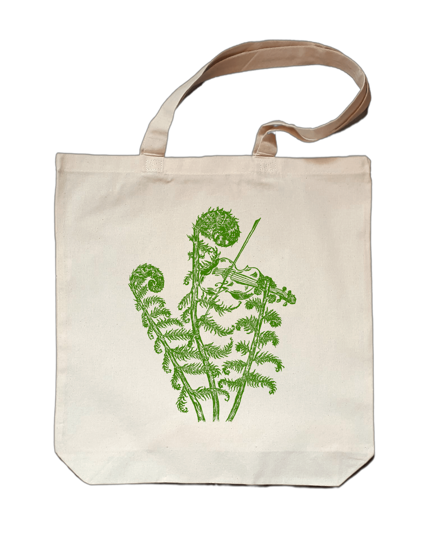 Fiddleheads Playing the Fiddle Small Cotton Tote