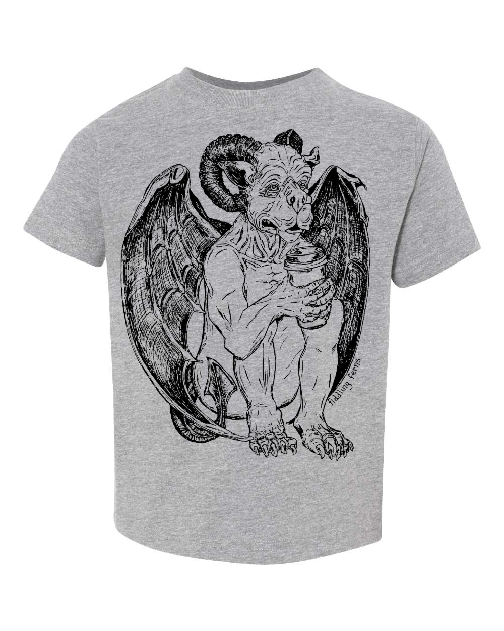 Gargoyle Drinking Coffee Toddler Tee