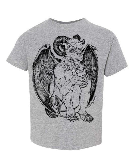 Gargoyle Drinking Coffee Toddler Tee