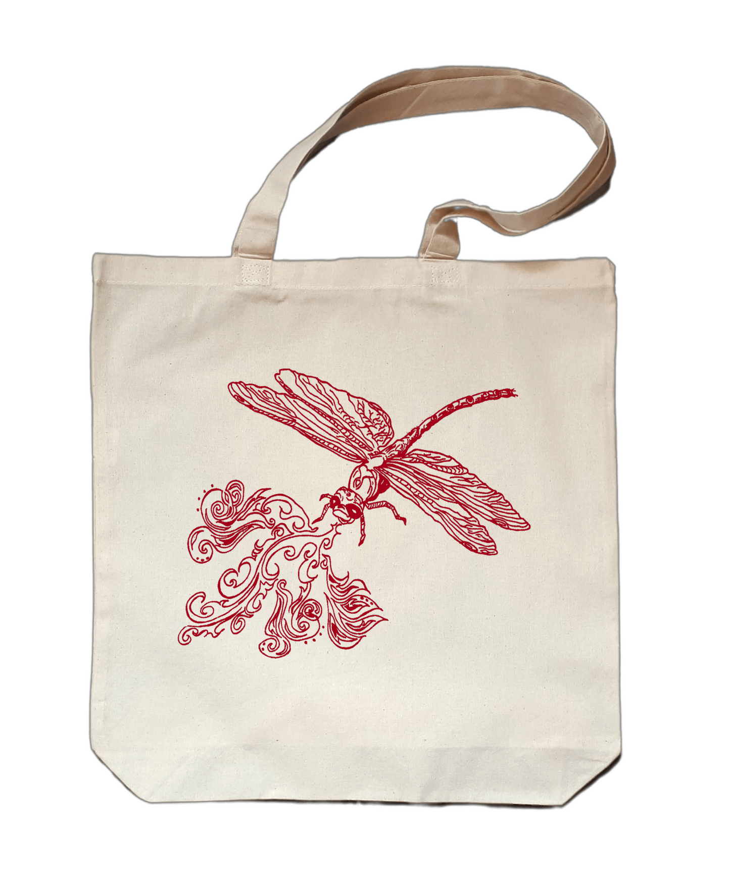 Fire Breathing Dragonfly Small Cotton Tote