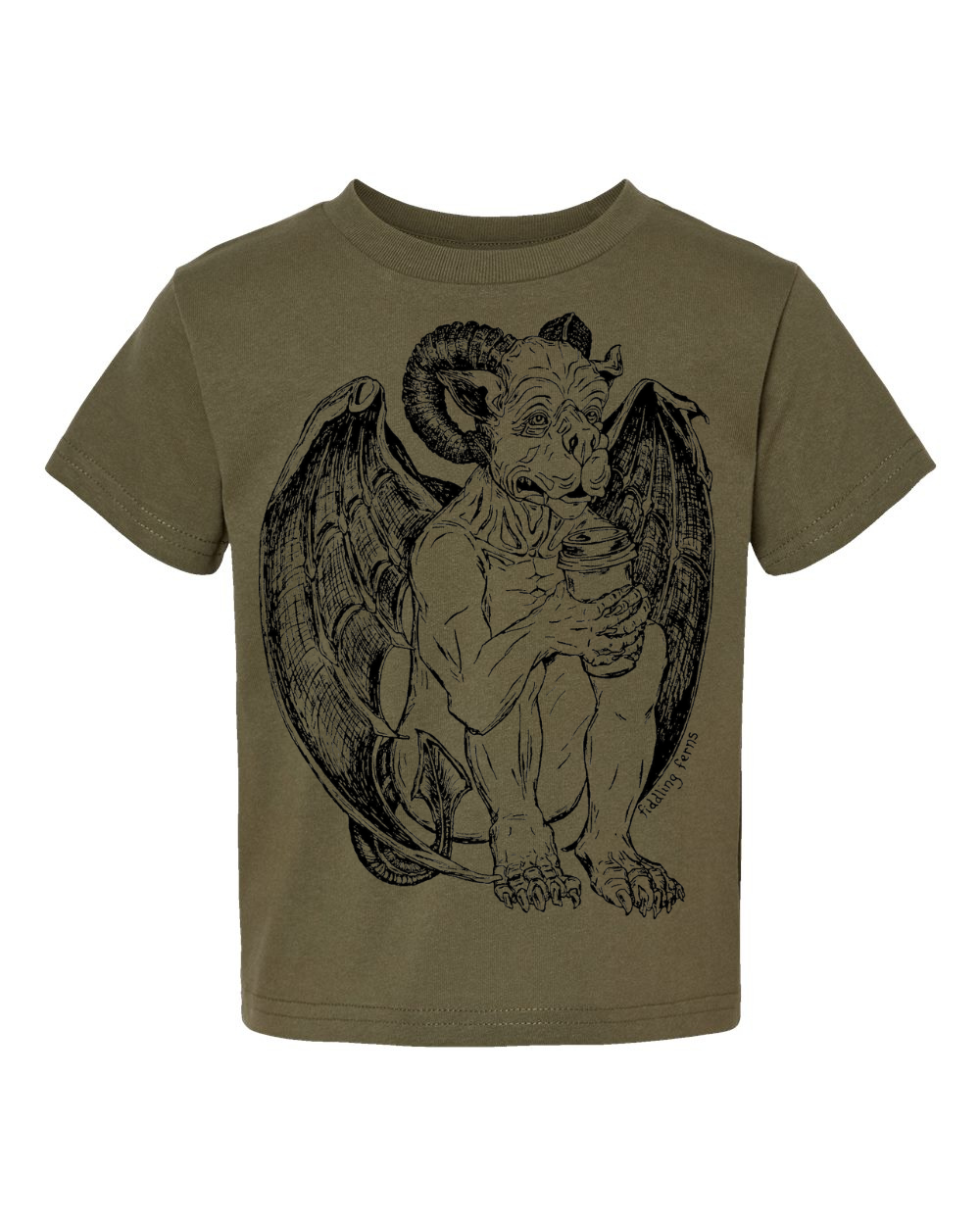 Gargoyle Drinking Coffee Toddler Tee