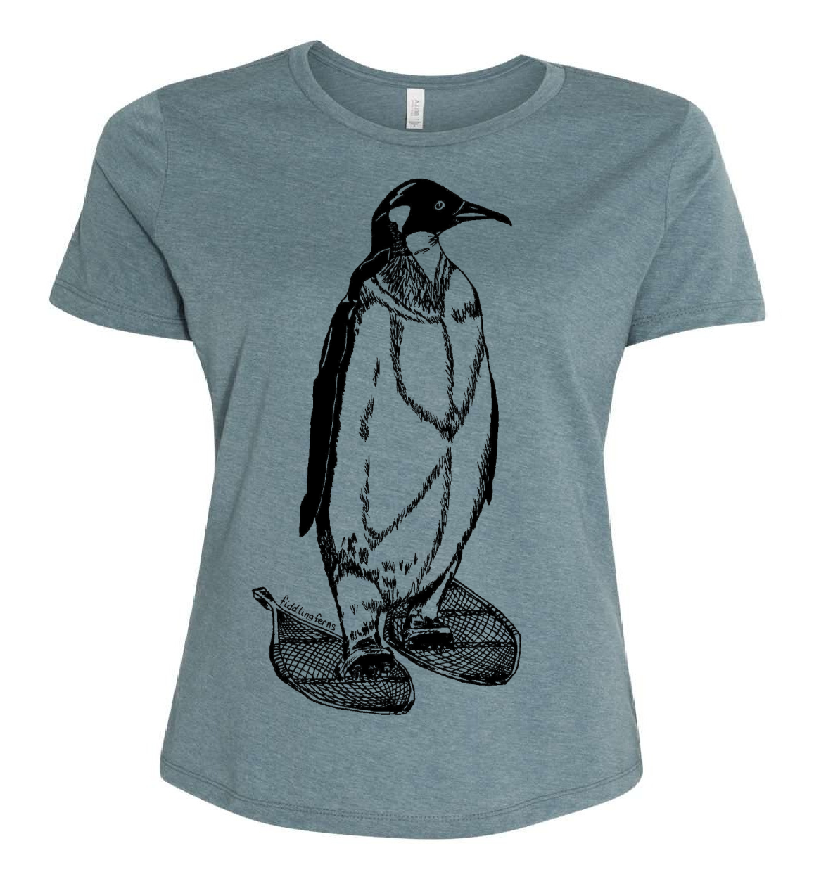 Penguin Wearing Snowshoes Ladies Loose Fit T Shirt