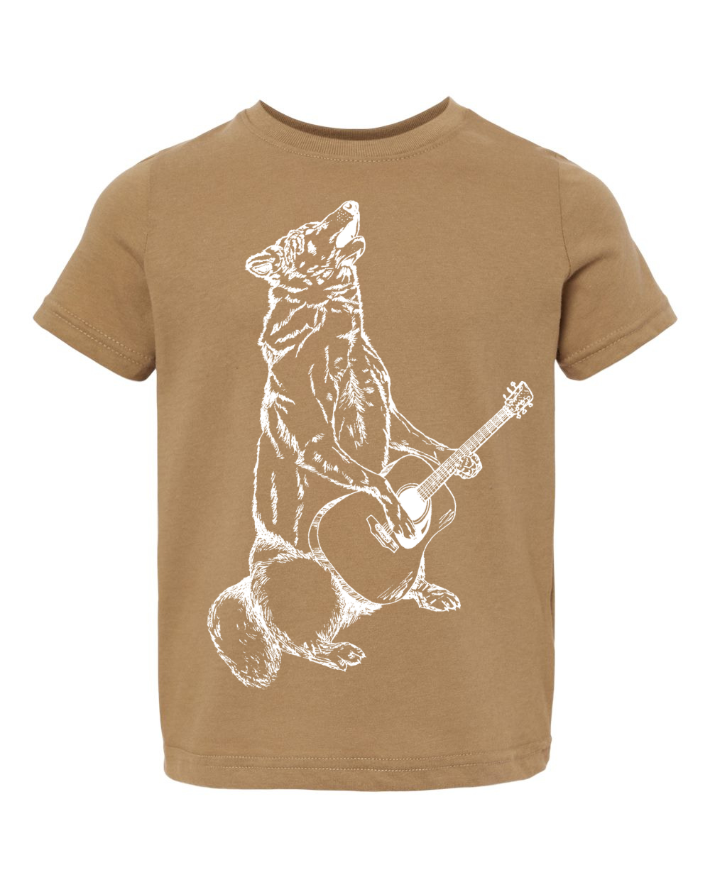 Howling Wolf Playing Guitar Toddler Tee
