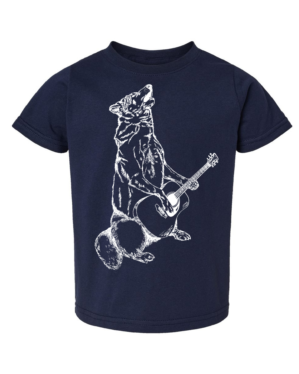 Howling Wolf Playing Guitar Toddler Tee