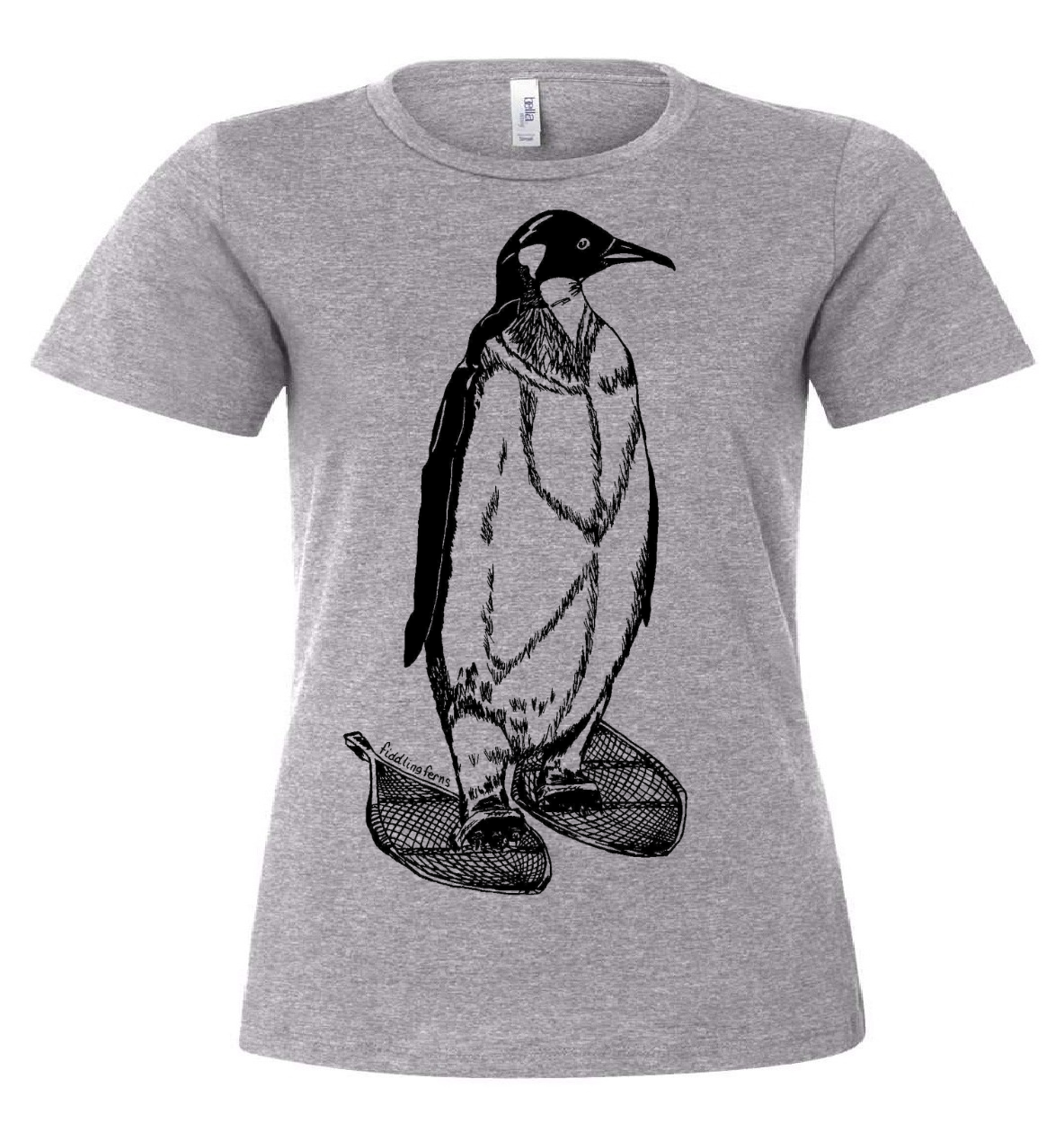 Penguin Wearing Snowshoes Ladies Loose Fit T Shirt