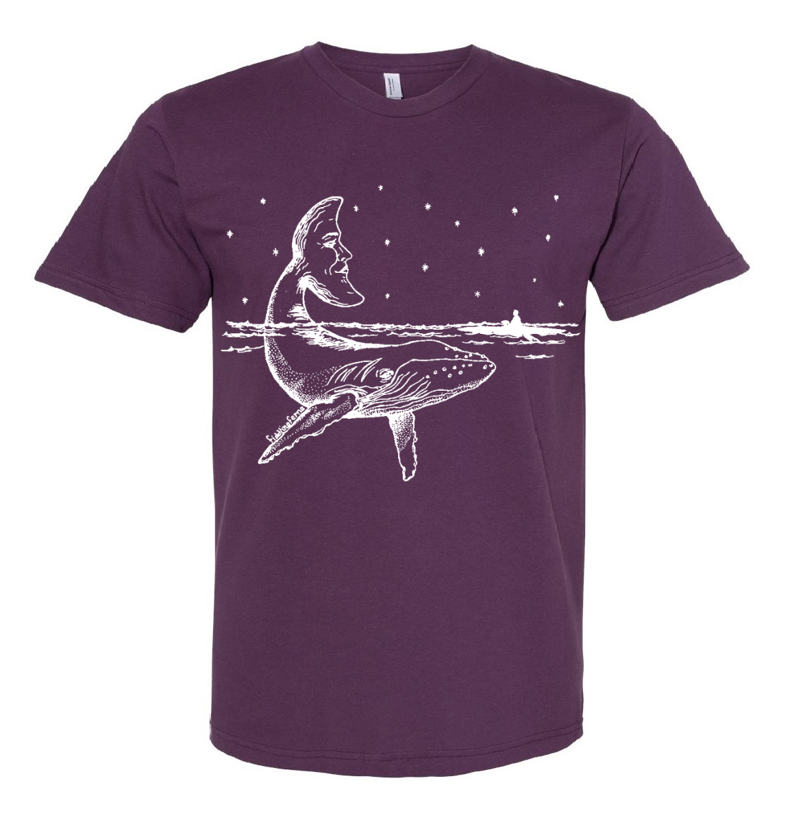 Whale with a Moon Tail Unisex T Shirt