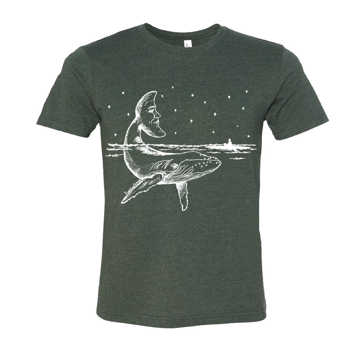 Whale with a Moon Tail Unisex T Shirt