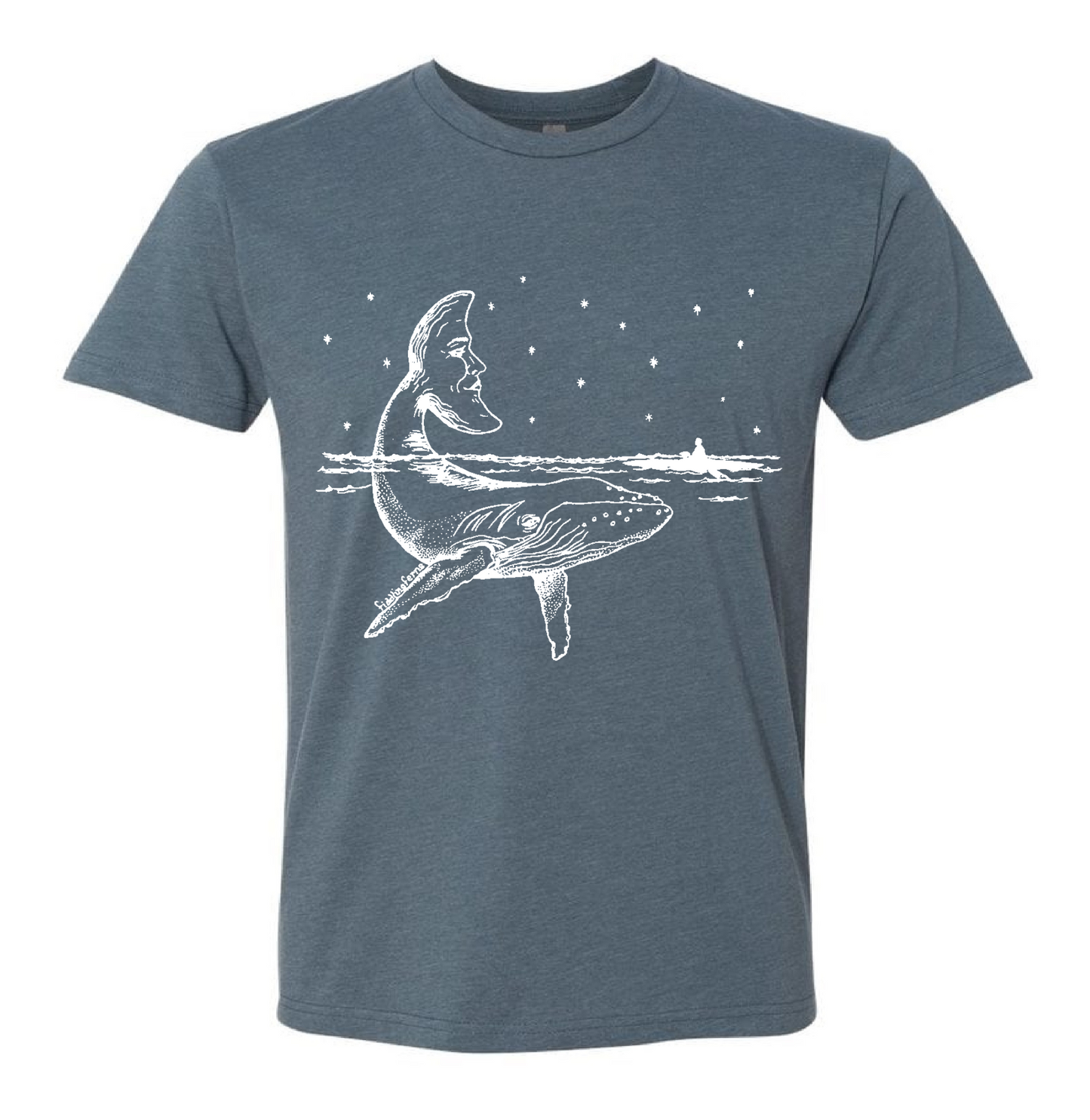 Whale with a Moon Tail Unisex T Shirt