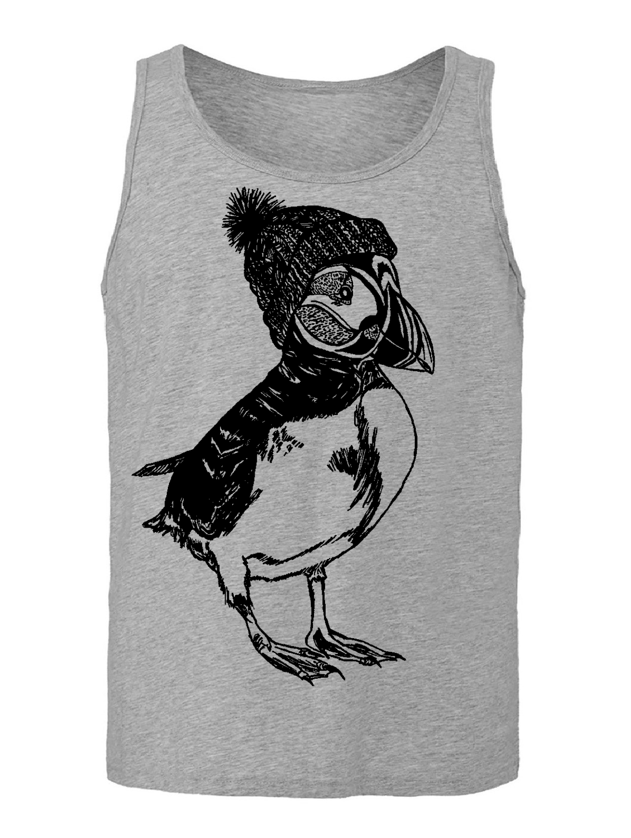 Puffin in a Pom Pom Hat Unisex Tank Top