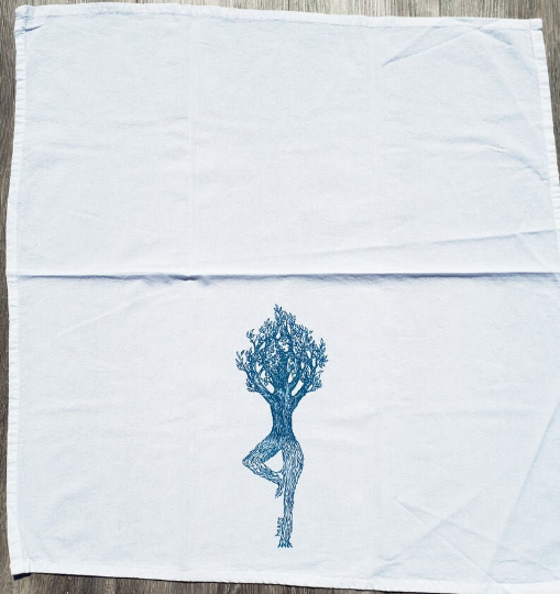 Tree Pose Flour Sack Tea Towel
