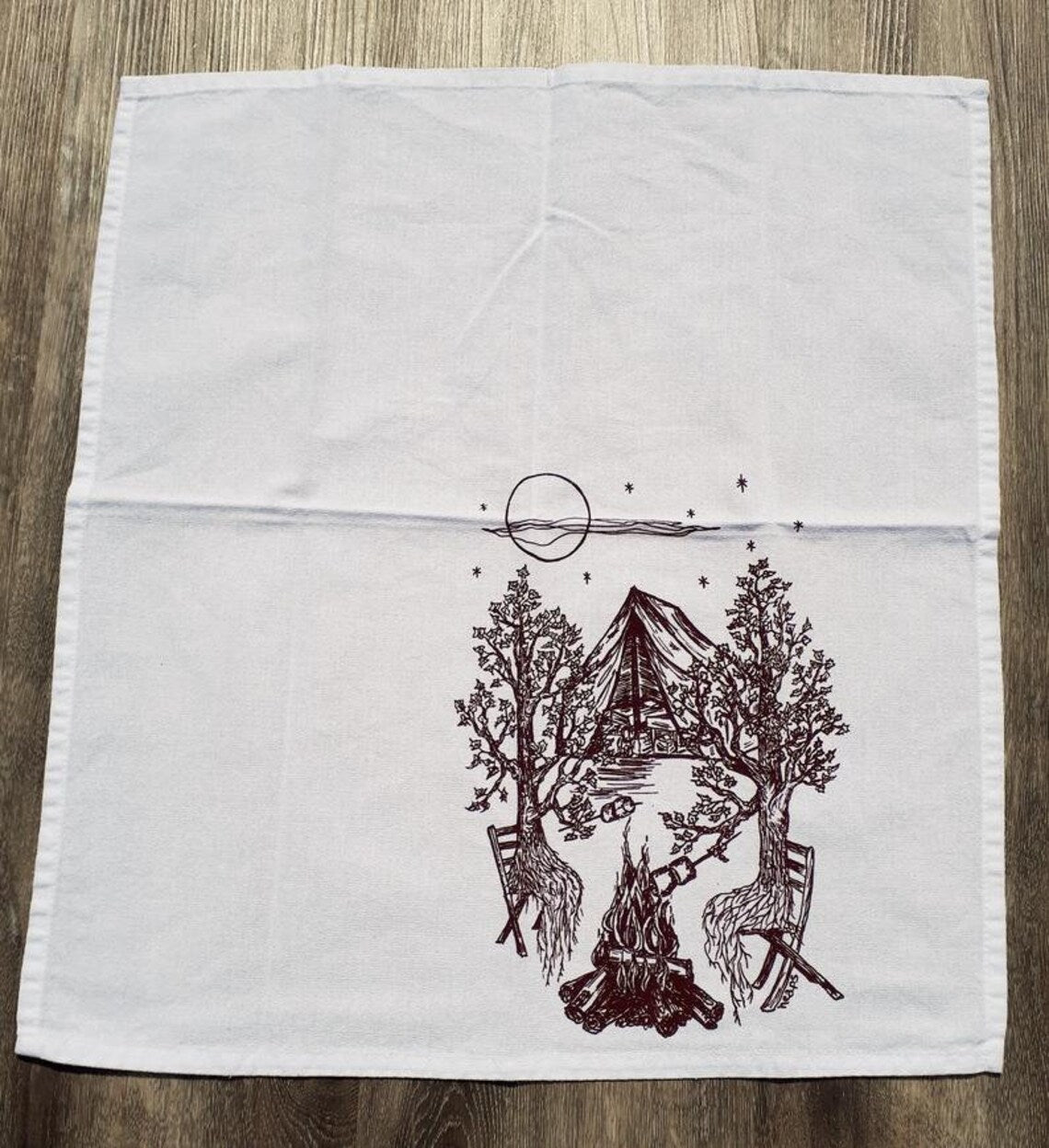 Set of 8 Trees and Forest Animals Napkins Dark Ink