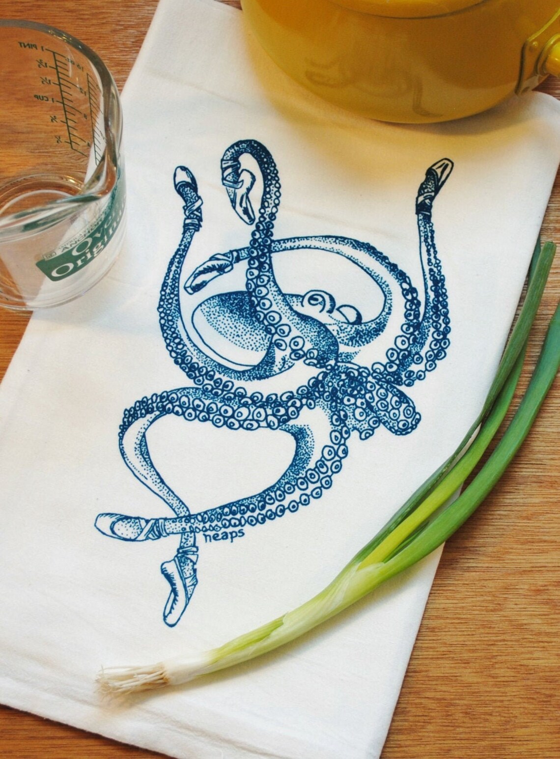 Octopus Ballet Dancer Flour Sack Tea Towel