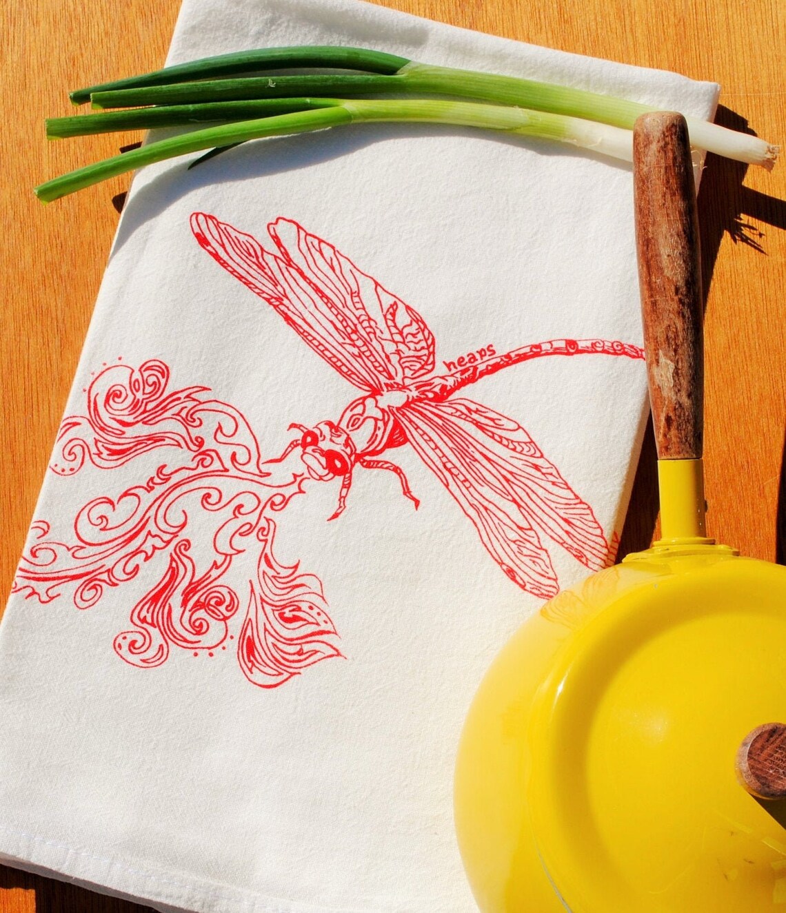 Fire Breathing Dragonfly Flour Sack Tea Towel