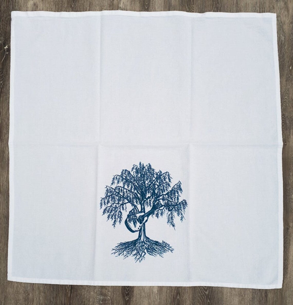 Weeping Willow Guitar Tree Flour Sack Tea Towel