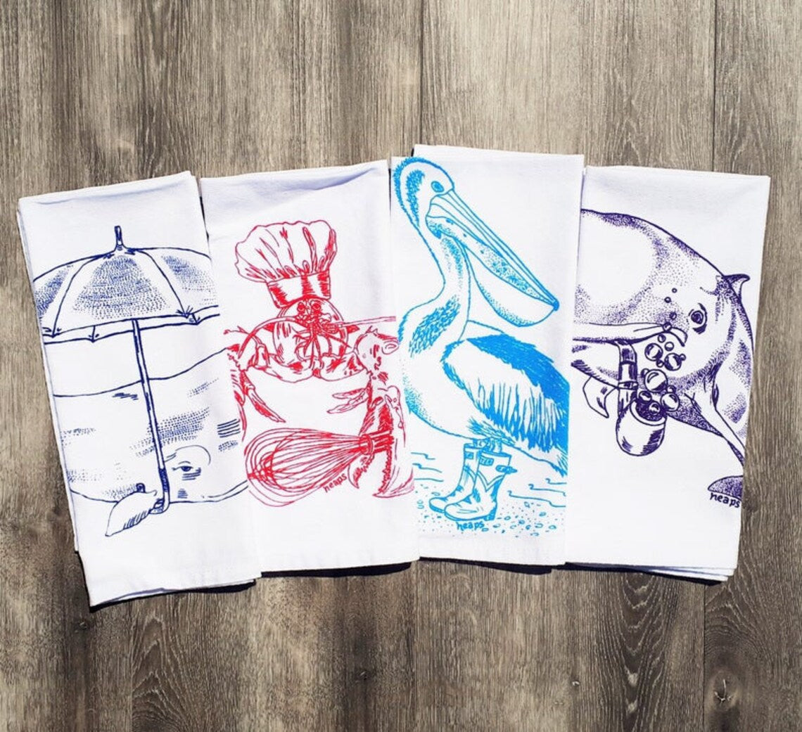 Set of 4 Sea Creature Napkins Bright