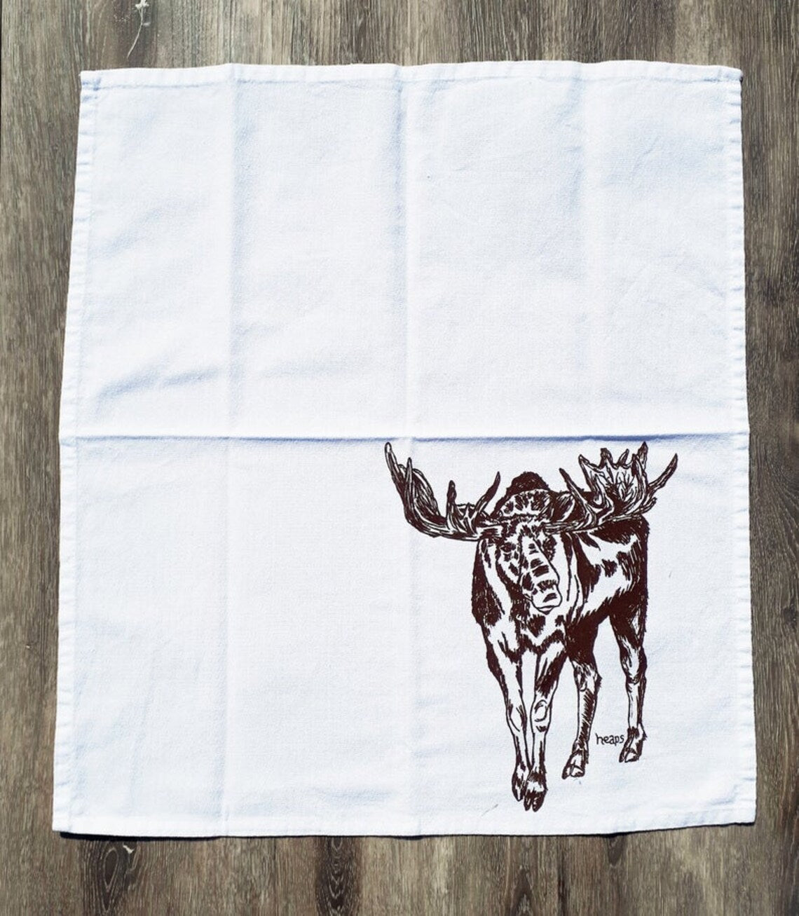 Set of 4 Classic Forest Animal Napkins Dark Ink