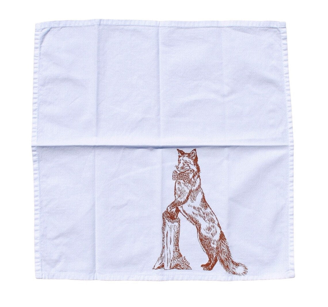 Set of 8 Forest Animal Napkins Dark Ink