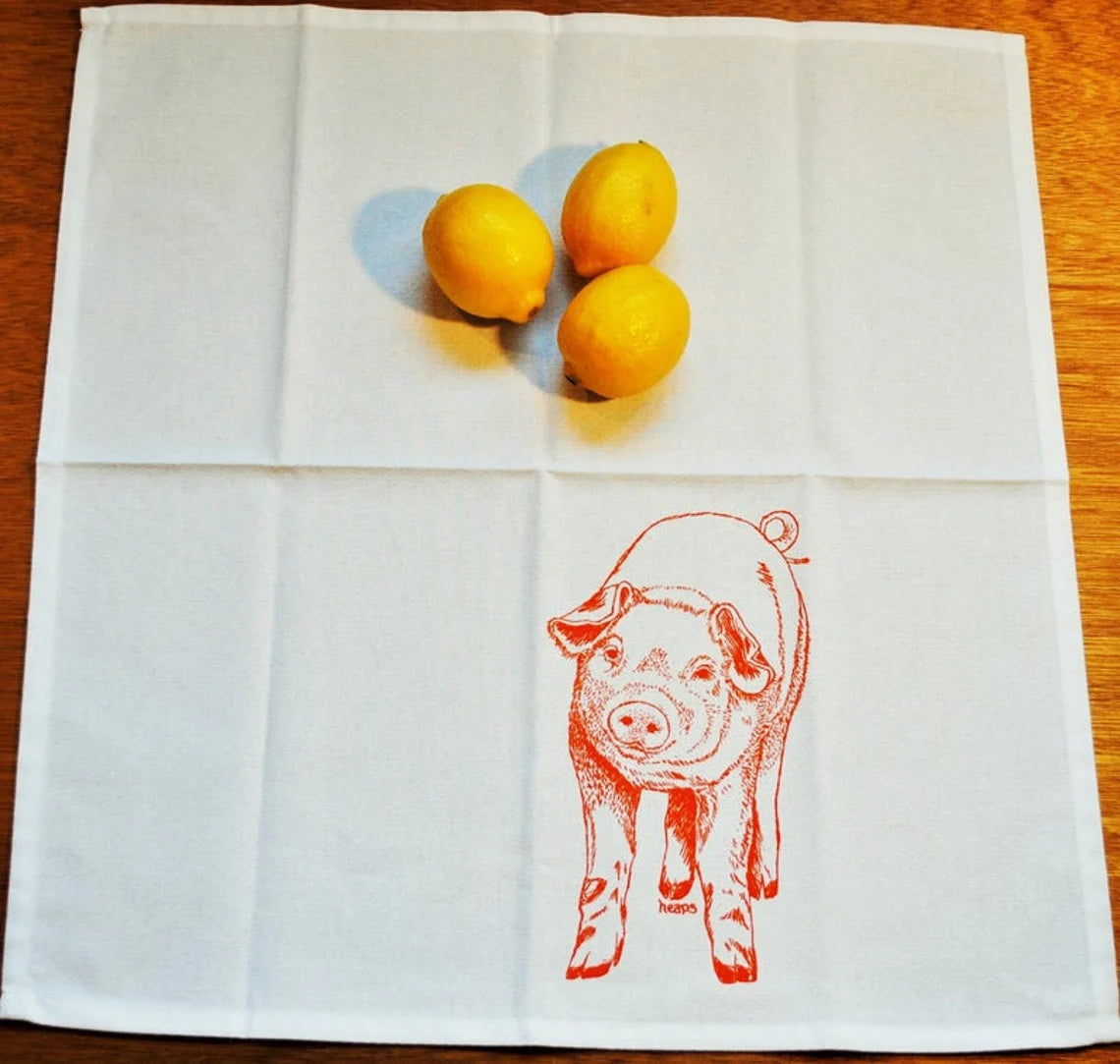 Set of 8 Farmhouse and Farm Animal Napkins Bright