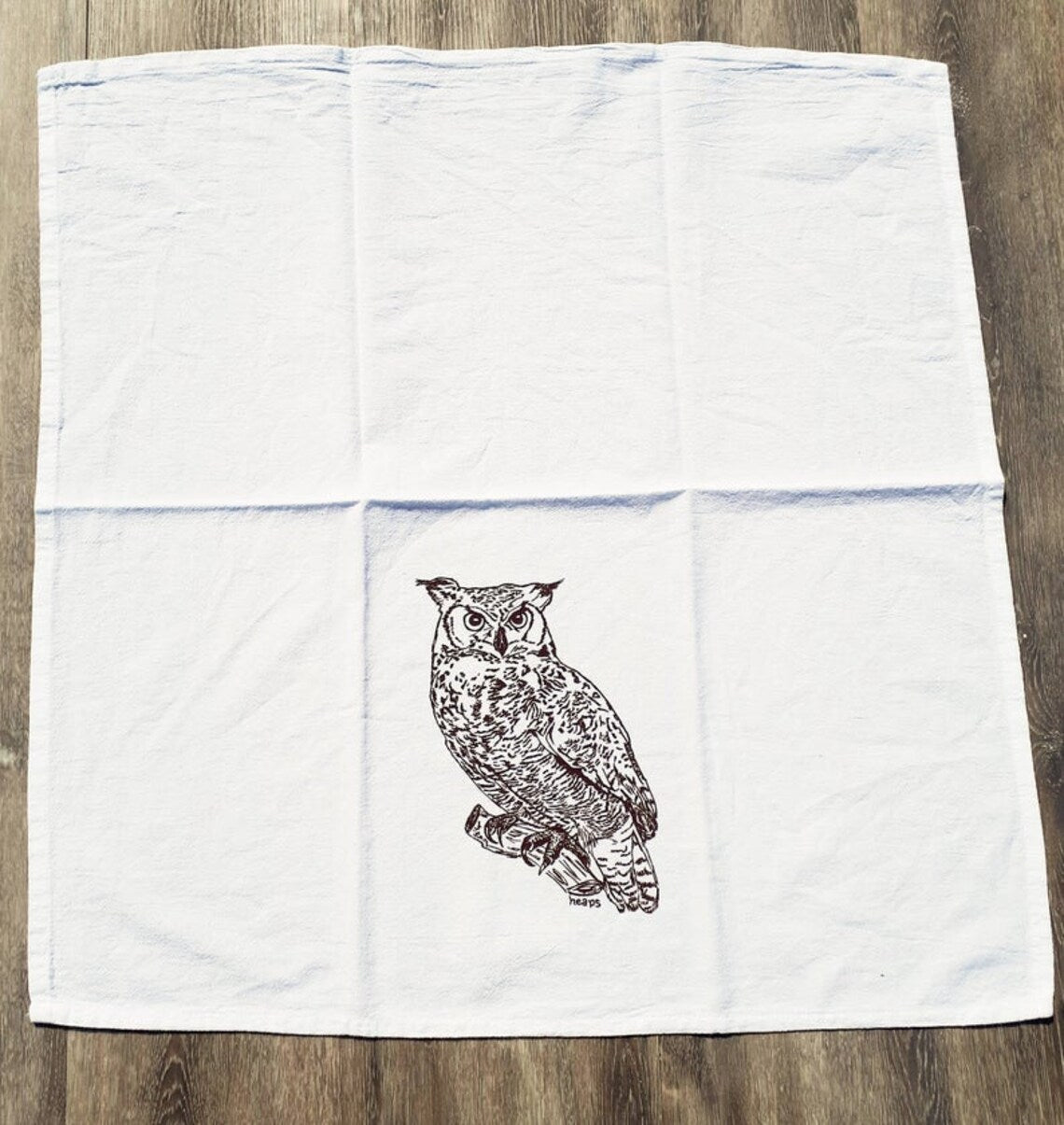 Classic Owl Flour Sack Tea Towel