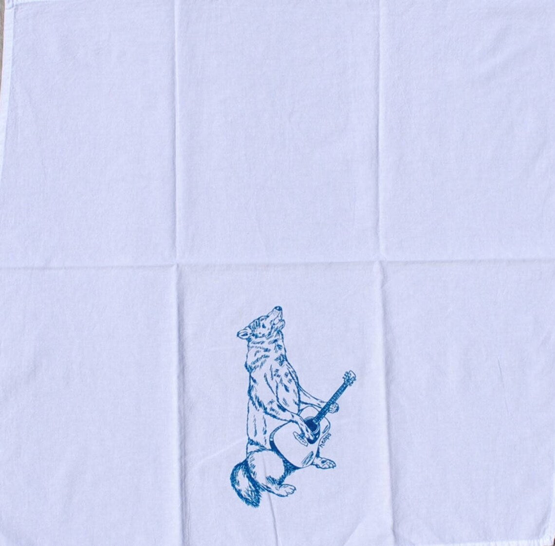Howling Wolf with a Guitar Flour Sack Tea Towel
