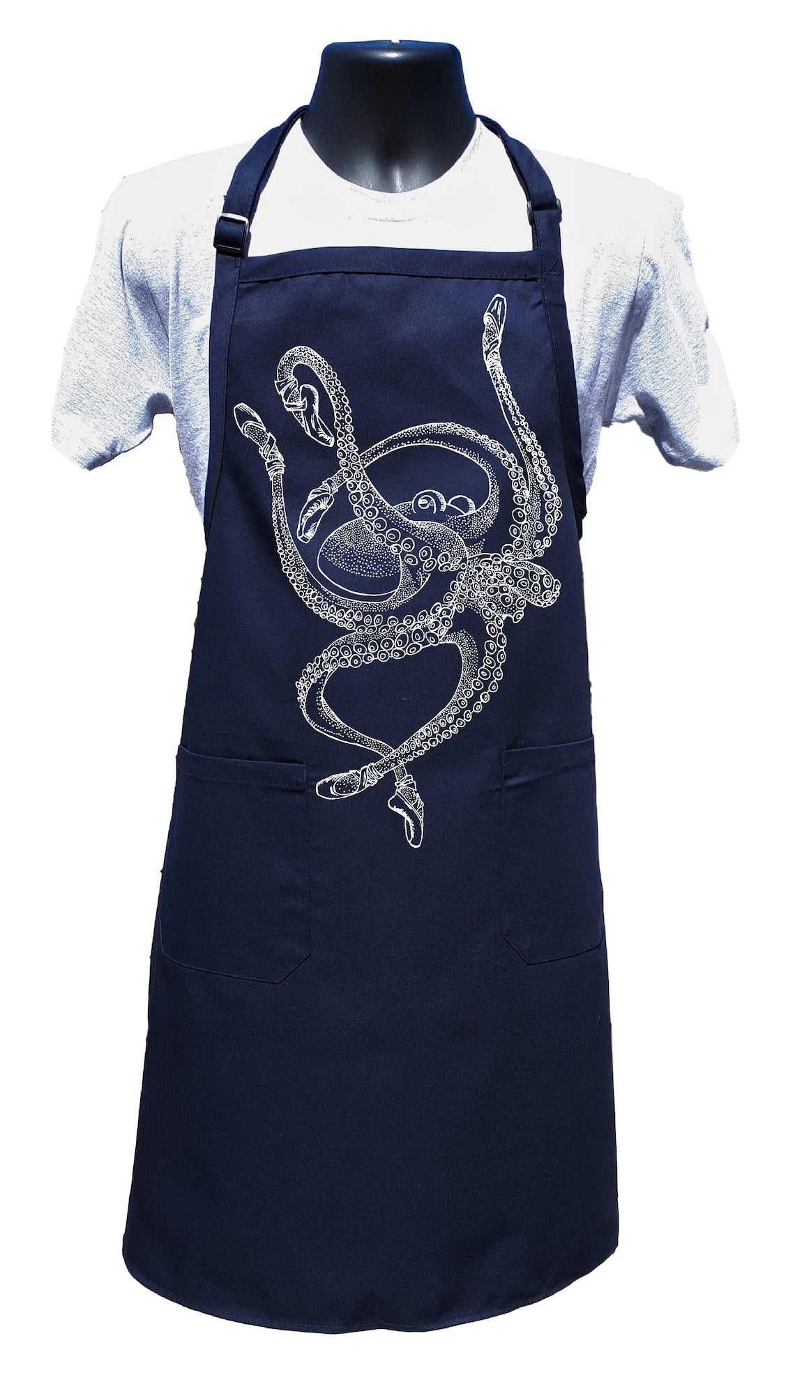 Octopus Ballet Dancer Chef's Apron with Pockets