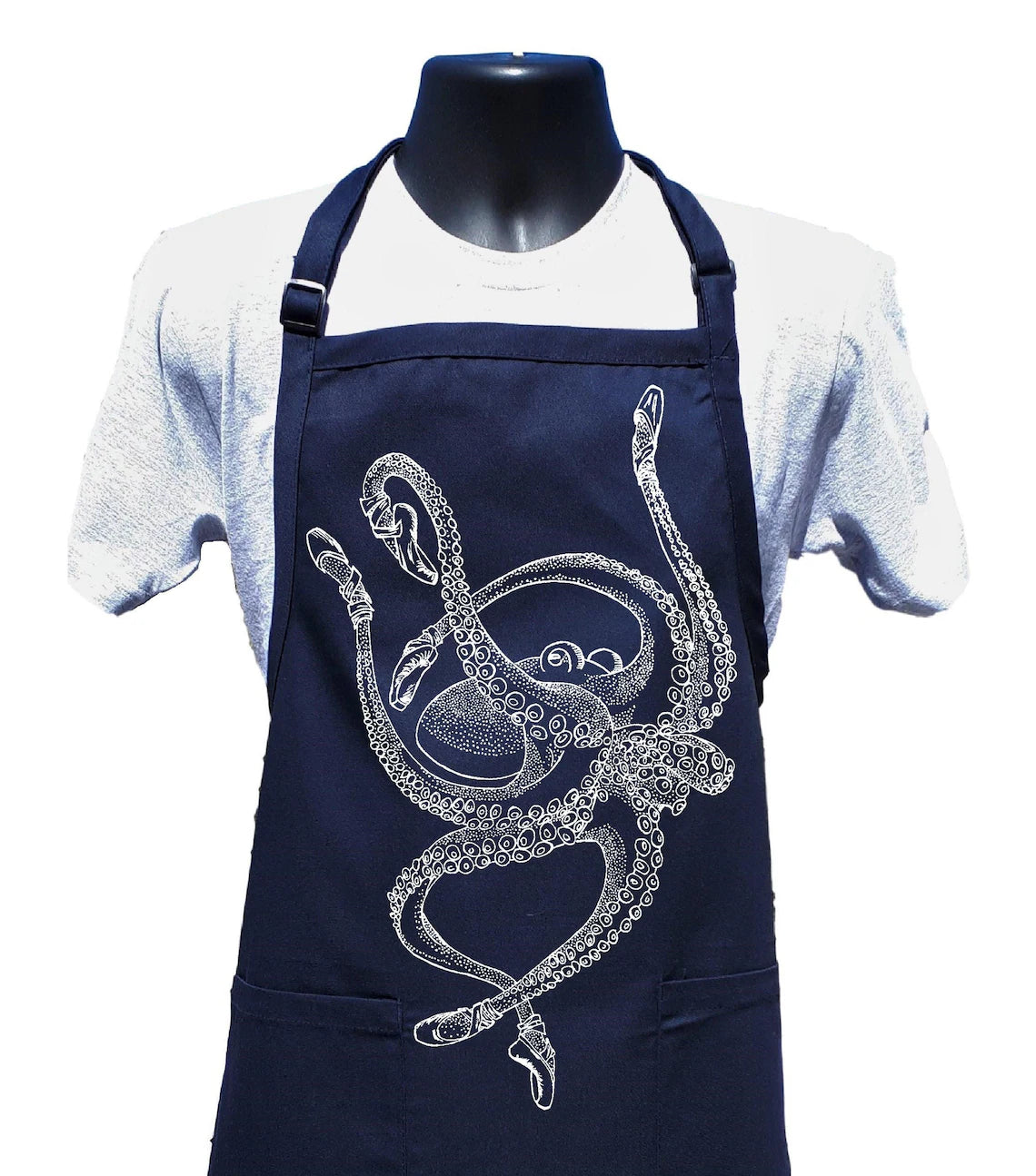 Octopus Ballet Dancer Chef's Apron with Pockets