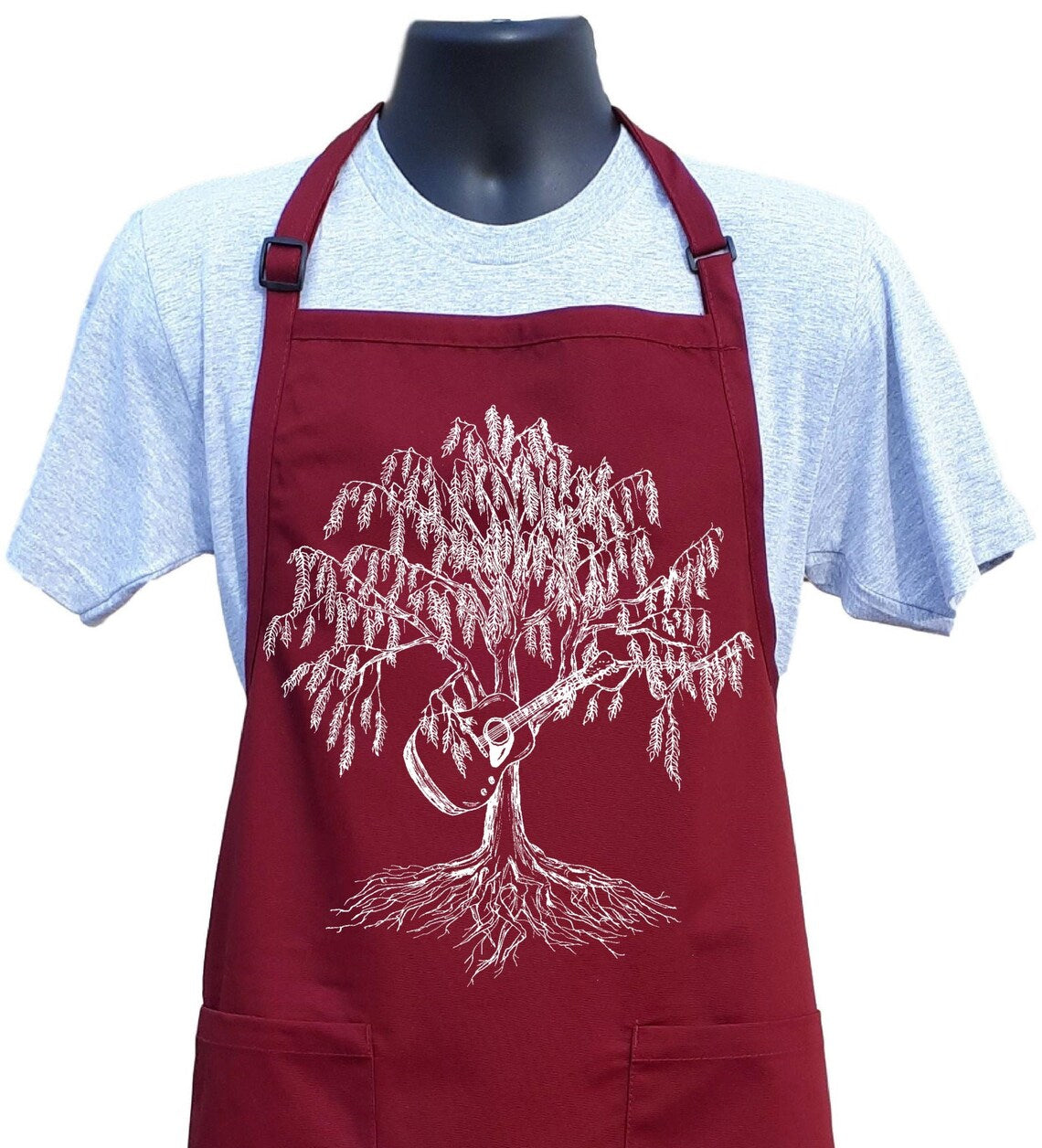 Weeping Willow Guitar Chef's Apron with Pockets