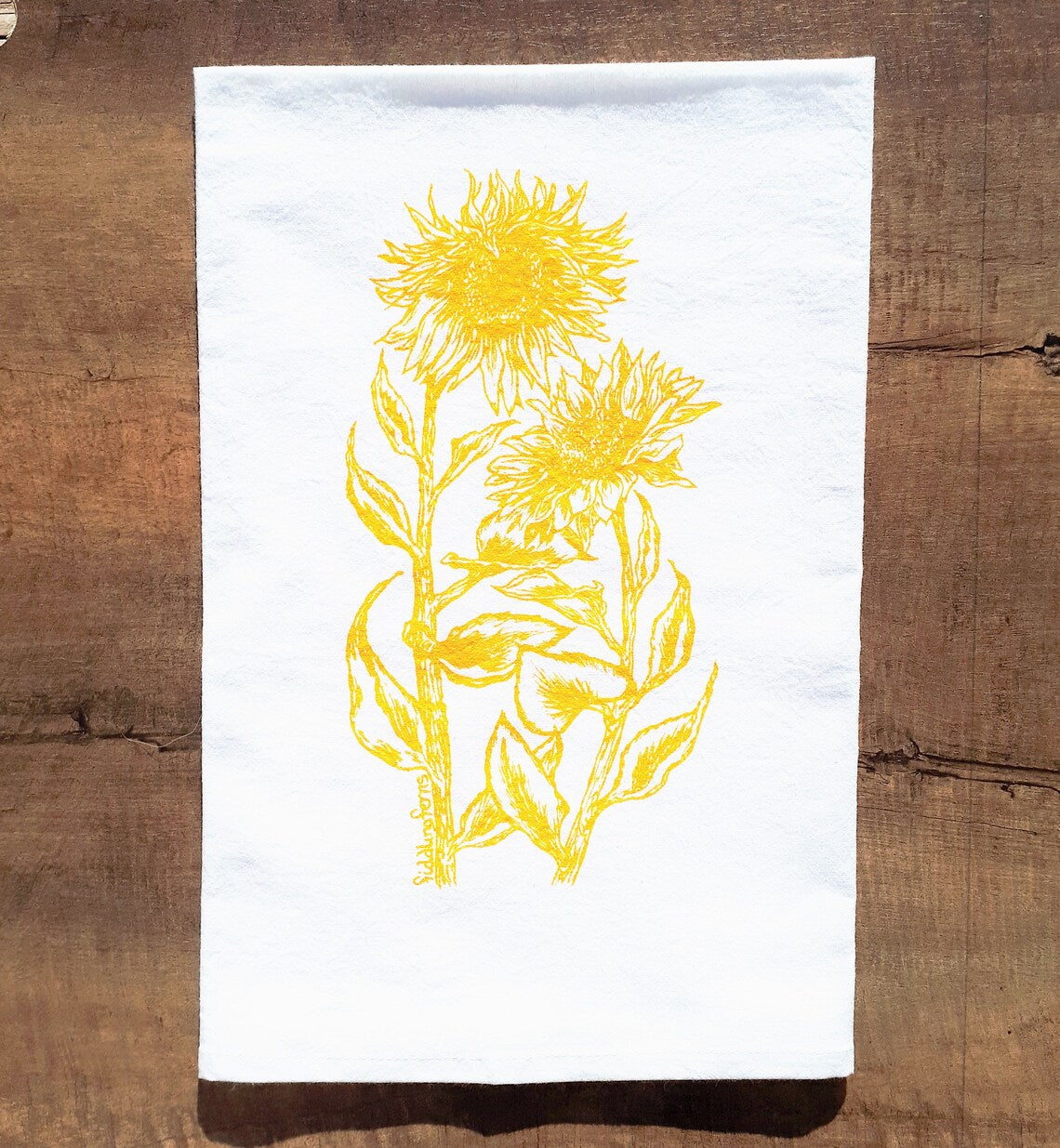 Sunflowers Flour Sack Tea Towel – Fiddling Ferns Artisan Studio